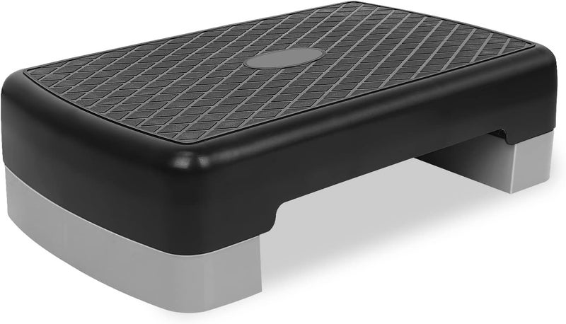 HooKung Height-Adjustable 4"-6" Step Aerobics Platform Fitness Equipment Stepper Trainer Exercise Step Platform with 2 Riser - Image 1